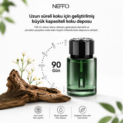 NEFFO Akıllı Araç Koku Difüzörü | Ultrasonik Aroma Yayıcı, USB Şarjlı, 200ml