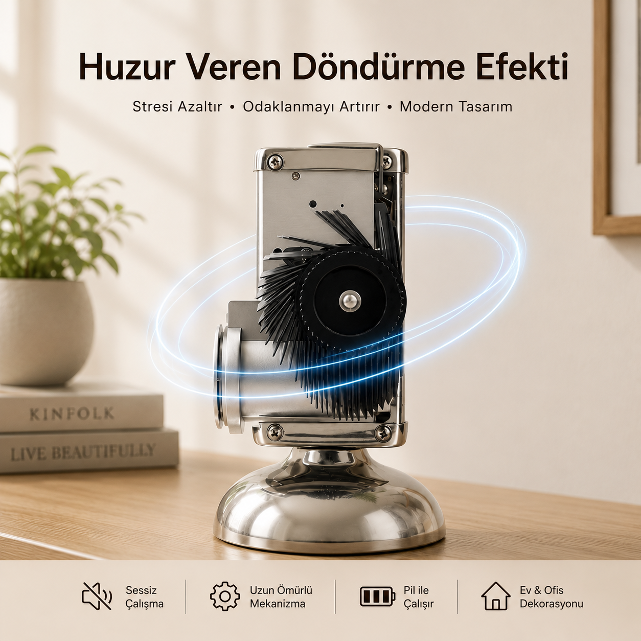Retro Flip Masa Saati – Mekanik Kartlı, Metal Gövdeli, Sessiz Pilli Dekoratif Saat