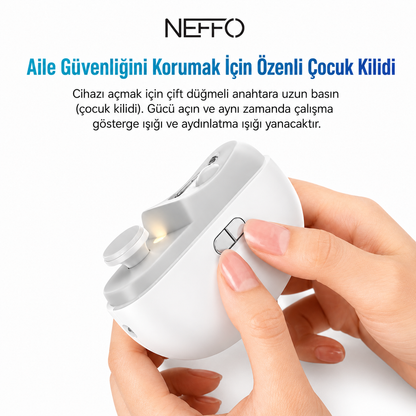 NEFFO Elektrikli Tırnak Makinesi – Otomatik Tırnak Kesme, Törpüleme ve Parlatma Cihazı
