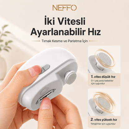 NEFFO Elektrikli Tırnak Makinesi – Otomatik Tırnak Kesme, Törpüleme ve Parlatma Cihazı