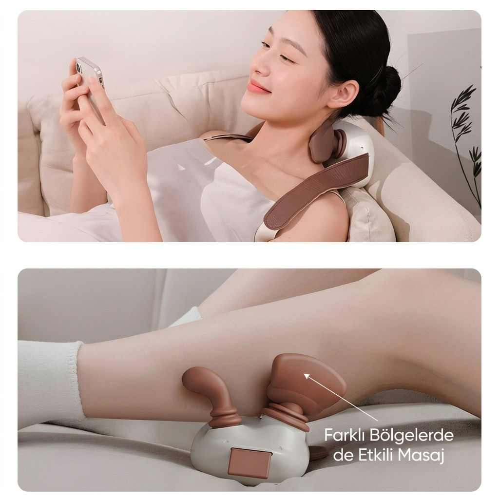 Neffo Pro 4D Ergonomik Isıtmalı Boyun ve Omuz Masaj Aleti